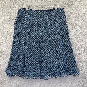 Vtg Sag Harbor Pleated Midi Skirt Geometric Chiffon Retro 90's Y2K Blue Women 18